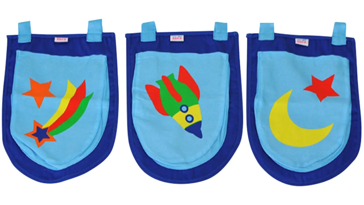 Hot Vipack 3 opbergzakjes astro Pino/Scott blauw