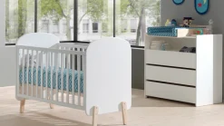 Clearance Vipack Babyledikant Kiddy met commode en opzet wit