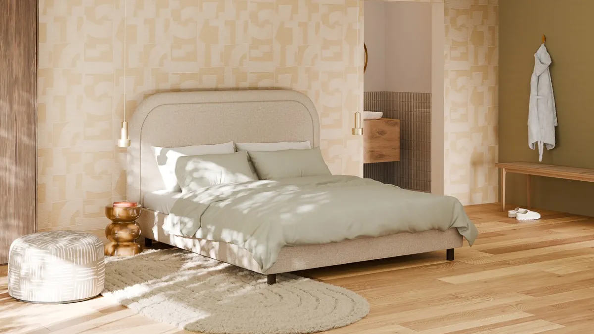 Hot B Bright Bed Amber - Linen touch beige