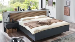 New B Bright Bed Basalt grafiet+bianco eiken