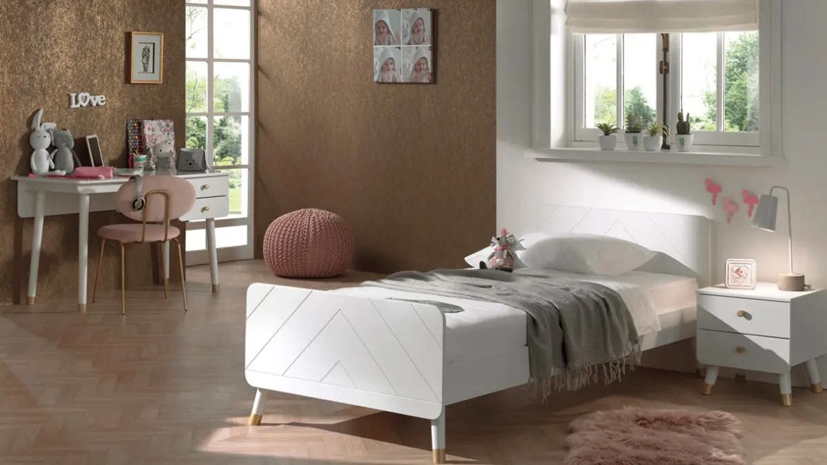Clearance Vipack Bed Billy met nachtkast en bureau white