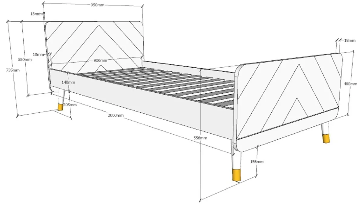 Clearance Vipack Bed Billy met nachtkast en bureau white