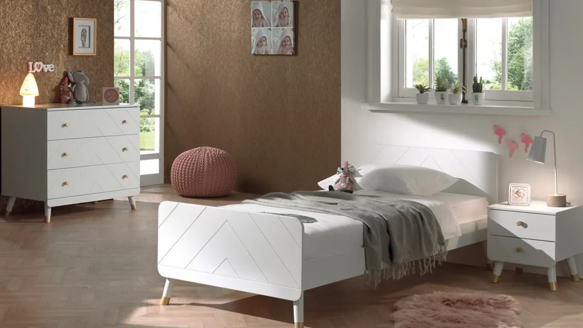 Best Vipack Bed Billy met nachtkast en commode 3 laden white