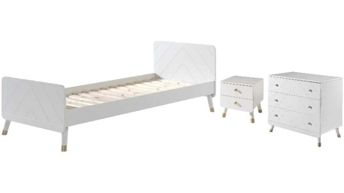 Best Vipack Bed Billy met nachtkast en commode 3 laden white
