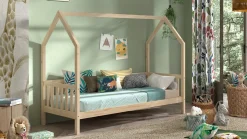New Vipack Bed Cabane met hekje naturel