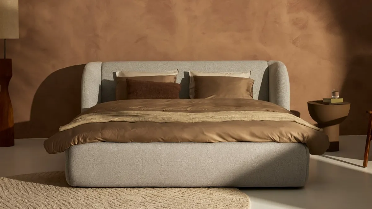 Outlet Karlsson Bed Cove - Fine bouclé light grey