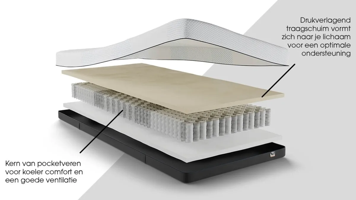 Discount B Bright Bed Craft met lattenbodems Bossflex 400 en Maxi Plus Pure matrassen eiken