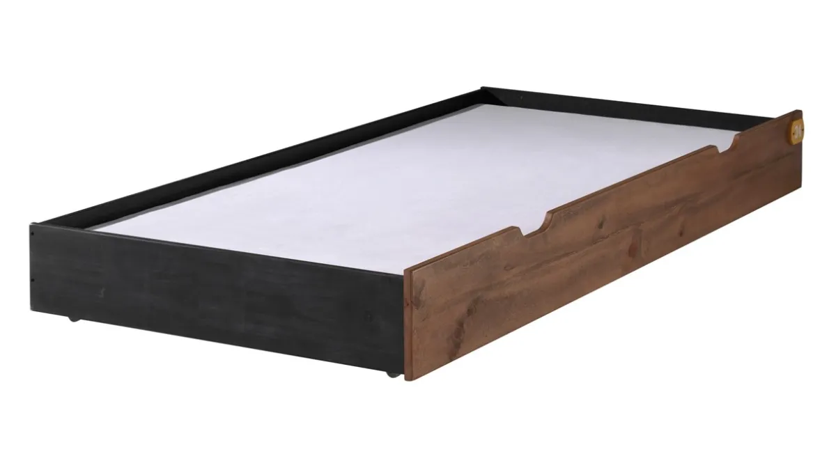 Vipack Bed Daan met slaaplade bruin/zwart