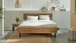 Clearance B Bright Bed Flint bianco eiken/grafiet