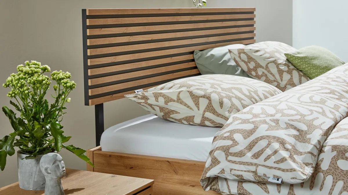 Clearance B Bright Bed Flint bianco eiken/grafiet