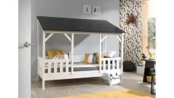 Sale Vipack Bed HuisBed inclusief vensterbanken en heel dak wit/zwart