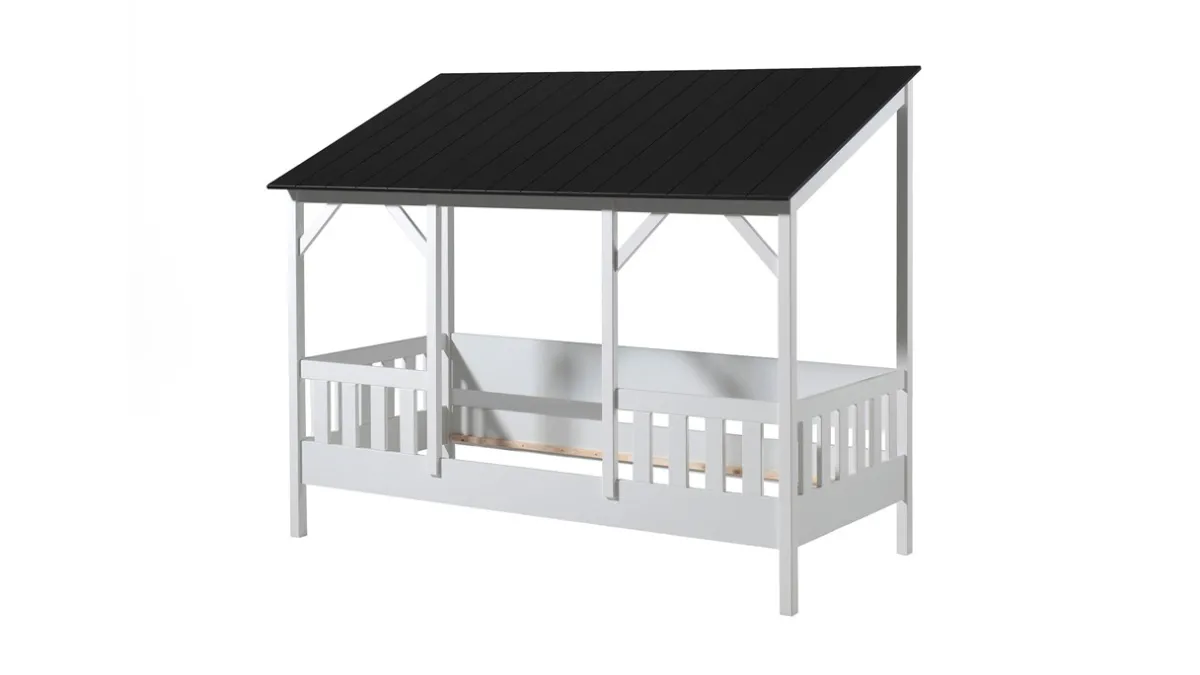 Sale Vipack Bed HuisBed inclusief vensterbanken en heel dak wit/zwart
