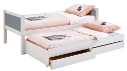 Outlet Flexworld Bed Jip met slaaplade wit/grijs