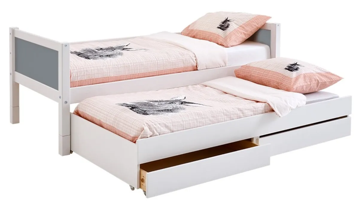 Outlet Flexworld Bed Jip met slaaplade wit/grijs