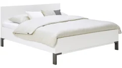 B Bright Bed Ragnar met hoofbord hout wit