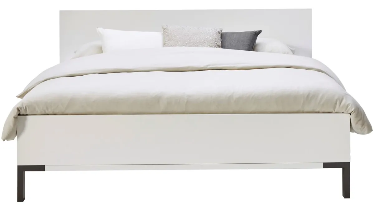 B Bright Bed Ragnar met hoofbord hout wit