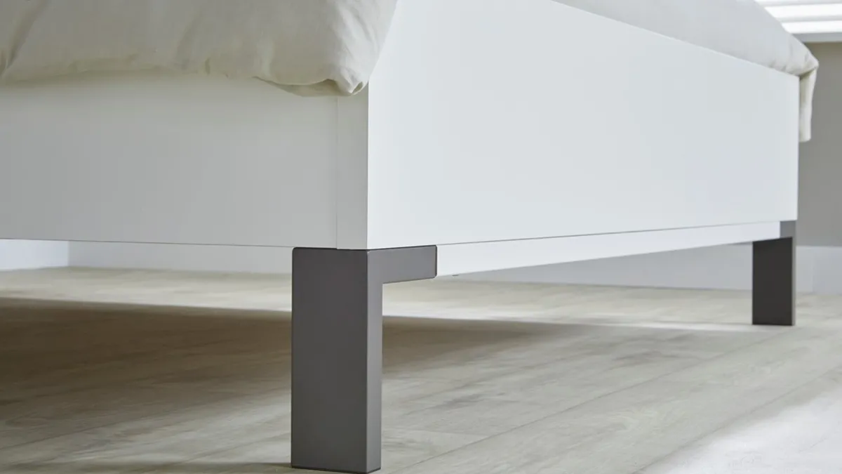 B Bright Bed Ragnar met hoofbord hout wit