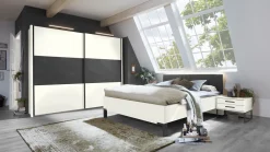Best B Bright Bed Ragnar met hoofdbord gestoffeerd wit/antraciet