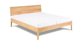 New Karlsson Bed Sky met lattenbodems Bossflex 400 en B Bright Gold Coolmax matrassen eiken honing