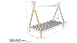 Online Vipack Bed Tipi verhoogd wit