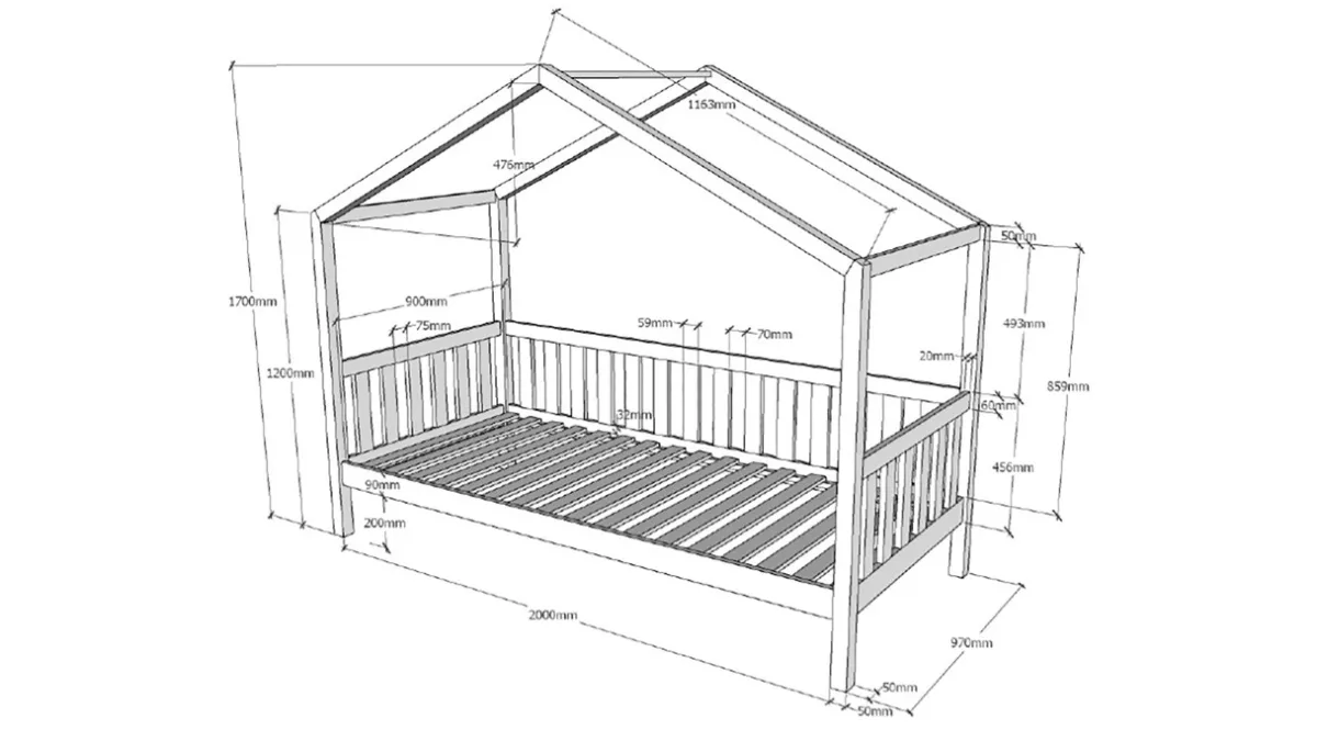 Discount Vipack Bedbank Dallas als huis wit
