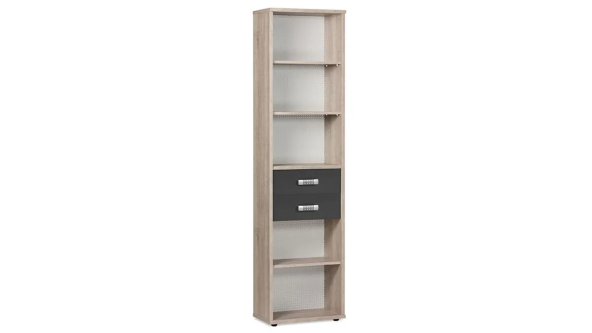 Online Maxi Boekenkast Pep eiken/donkergrijs