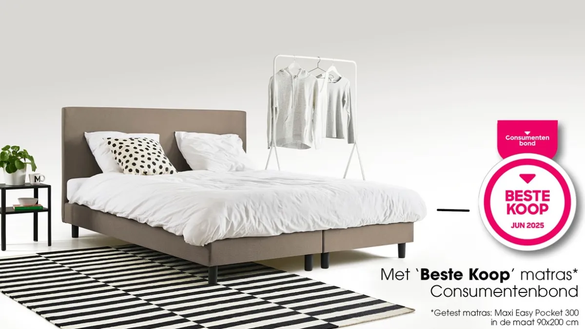 New Maxi Box Ambra met Easy Pocket 300 matras taupe