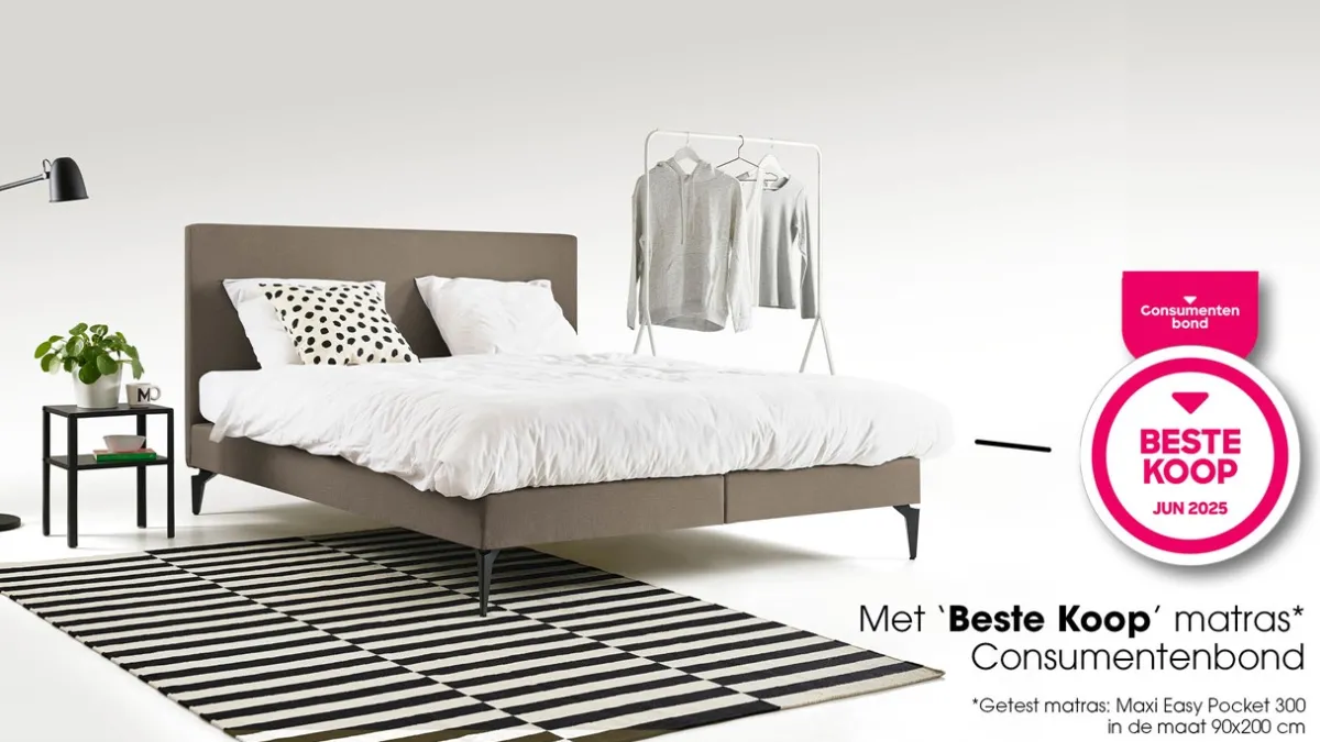 Best Maxi Boxspring Cisano met Easy Pocket 300 matras taupe