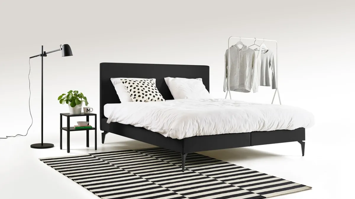 Best Maxi Boxspring Cisano met Silver Pocket Deluxe Foam matras dark grey