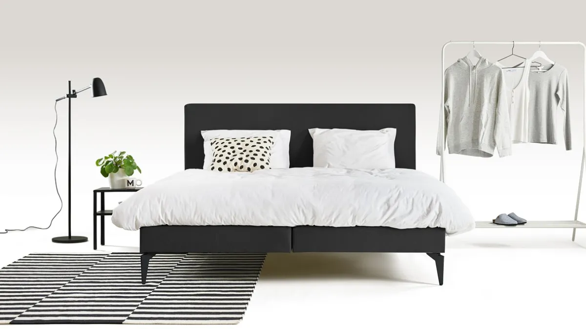Best Maxi Boxspring Cisano met Silver Pocket Deluxe Foam matras dark grey