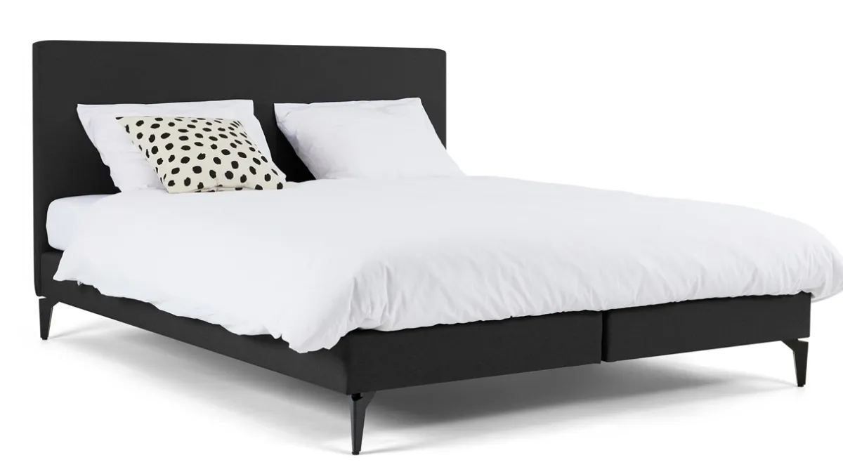 Best Maxi Boxspring Cisano met Silver Pocket Deluxe Foam matras dark grey