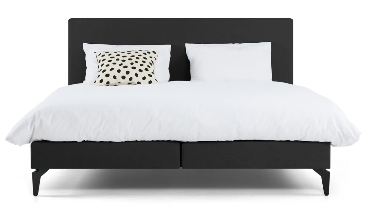 Best Maxi Boxspring Cisano met Silver Pocket Deluxe Foam matras dark grey