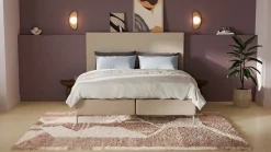 New B Bright Boxspring Emerald met Silver Pocket Deluxe Foam matras beige