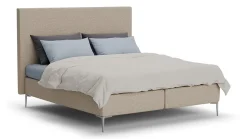 New B Bright Boxspring Emerald met Silver Pocket Deluxe Foam matras beige
