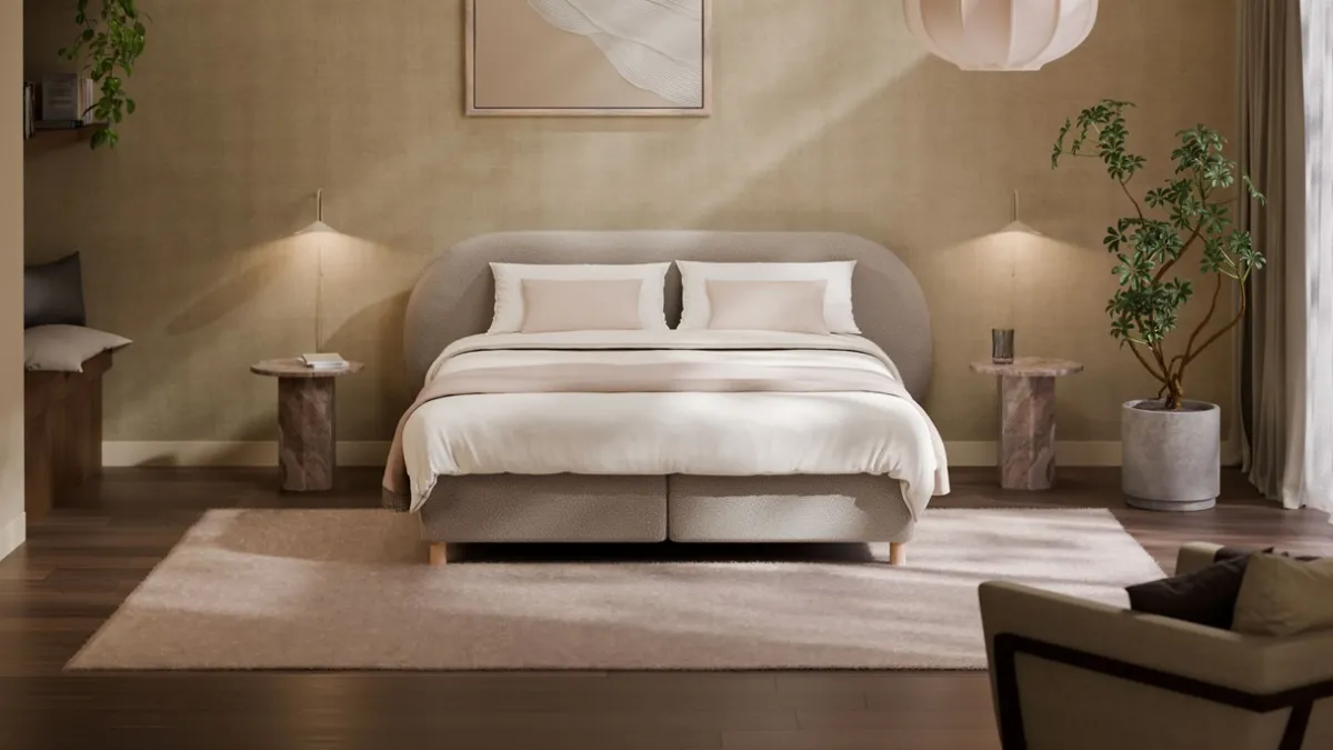 Sale Karlsson Boxspring Flow met Kårlsson Excellence matras - Wool look natural