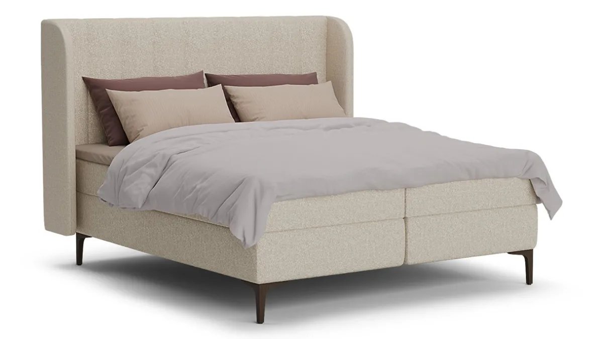 Discount B Bright Boxspring Ivory - Soft teddy off white