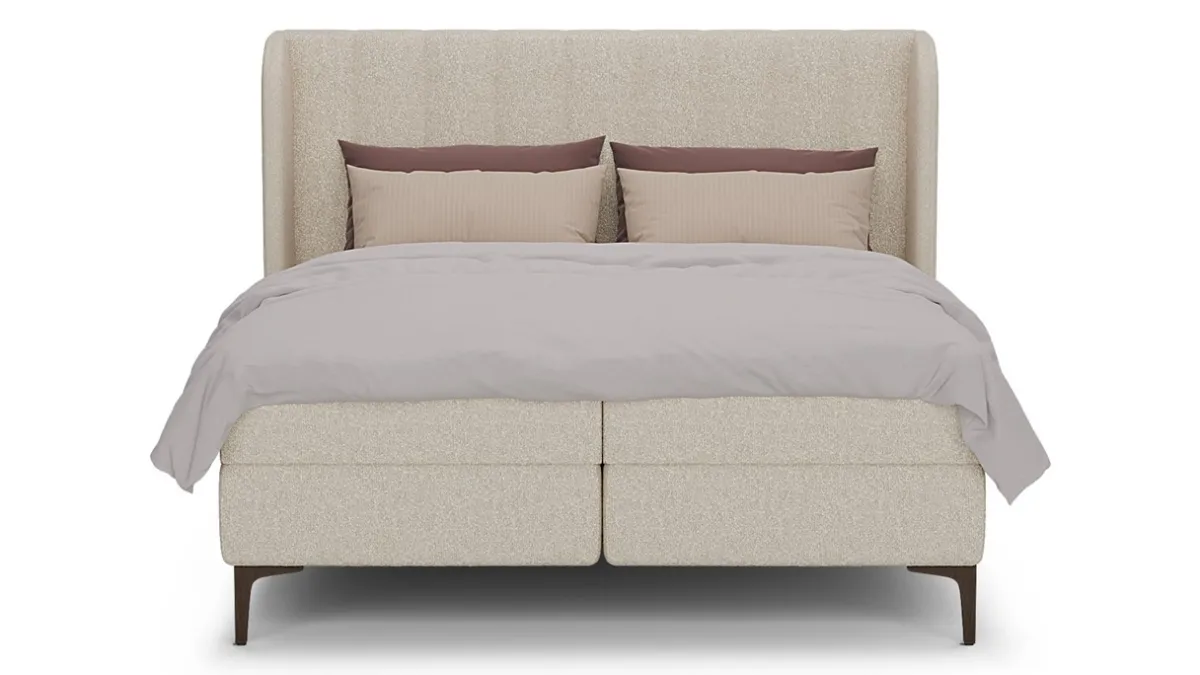 Discount B Bright Boxspring Ivory - Soft teddy off white
