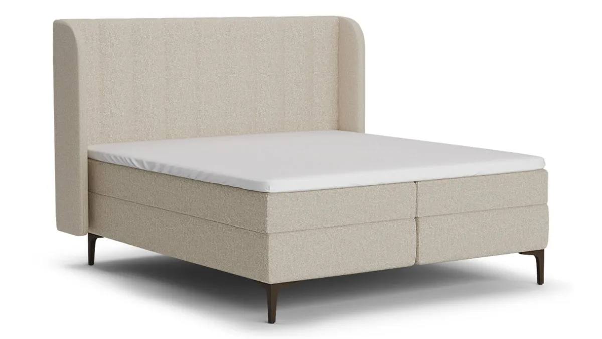 Discount B Bright Boxspring Ivory - Soft teddy off white