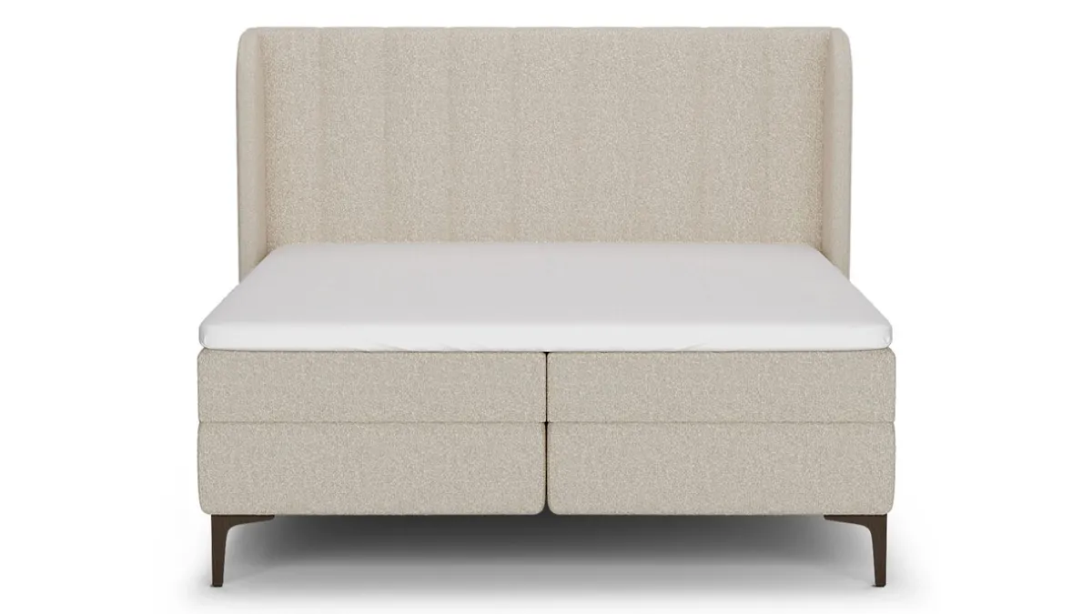 Discount B Bright Boxspring Ivory - Soft teddy off white