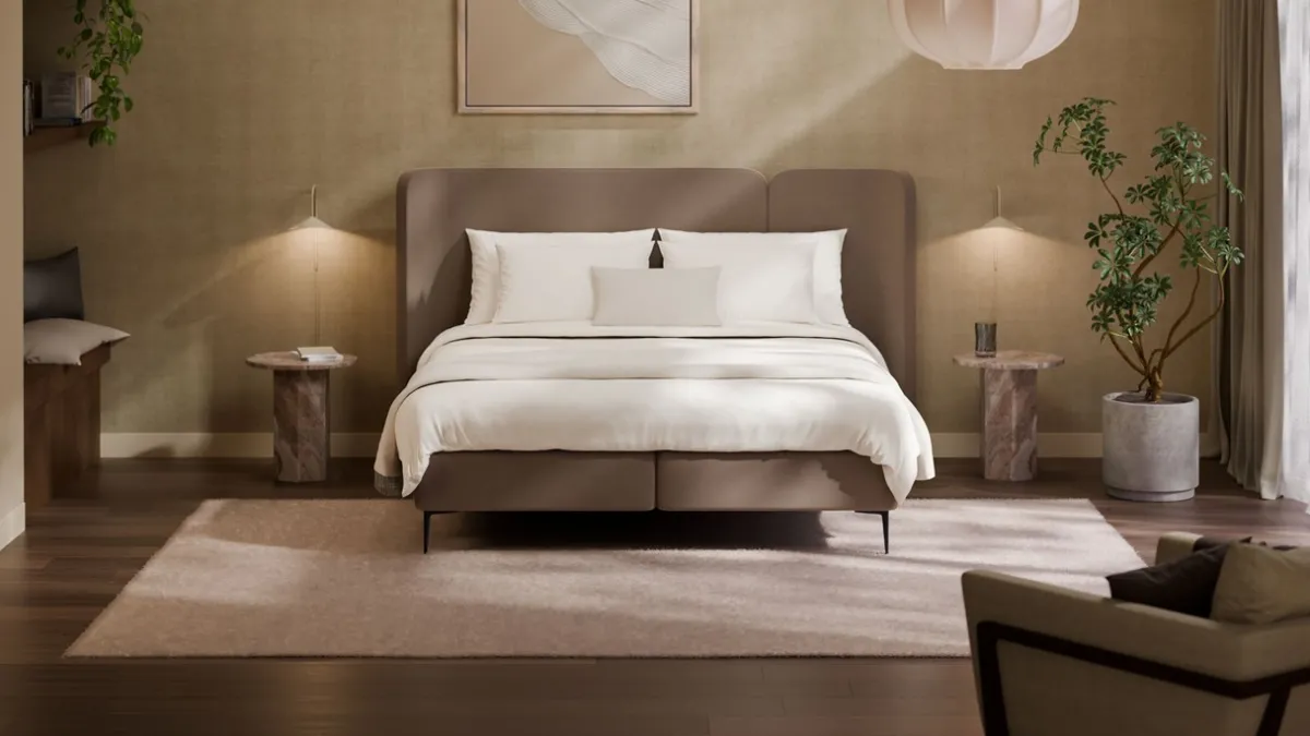 Sale Karlsson Boxspring Mesa met Kårlsson Excellence matras - Soft suede liver