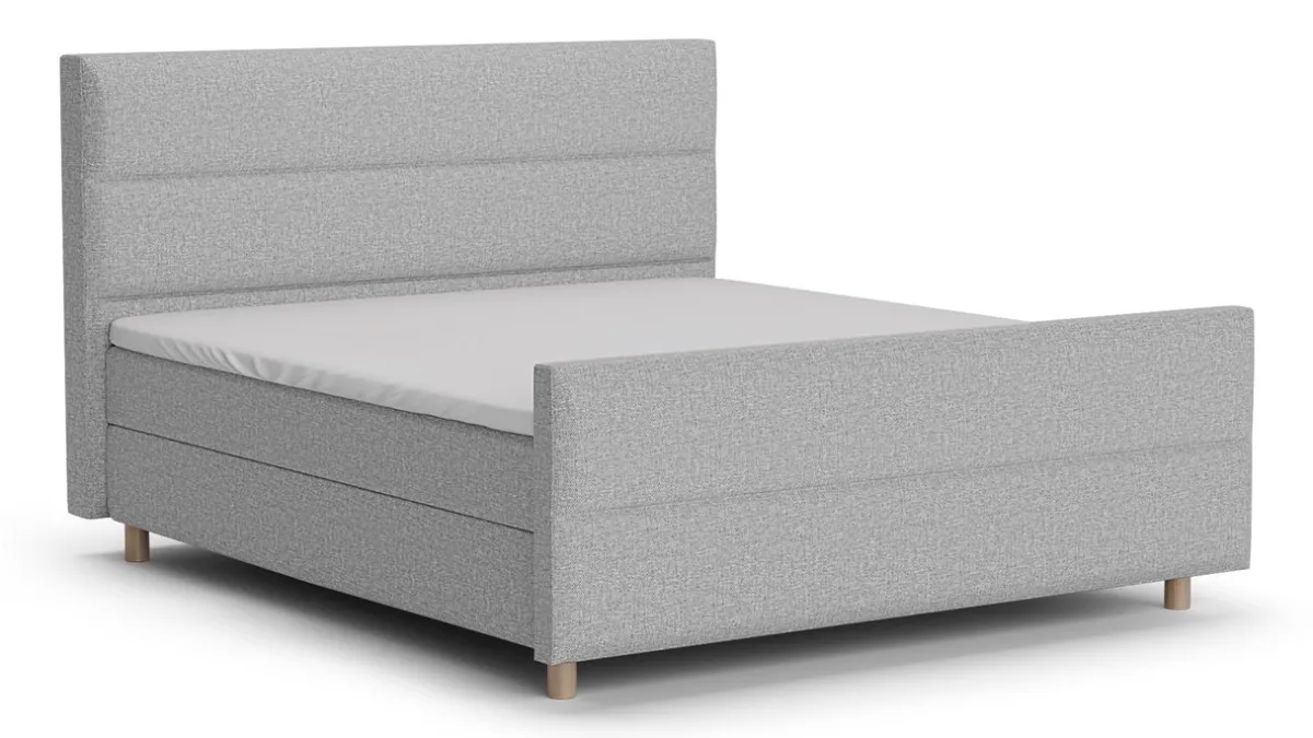 Online B Bright Boxspring Mica - Linen touch light grey