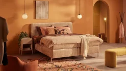 New B Bright Boxspring Quartz - Velvet motif beige