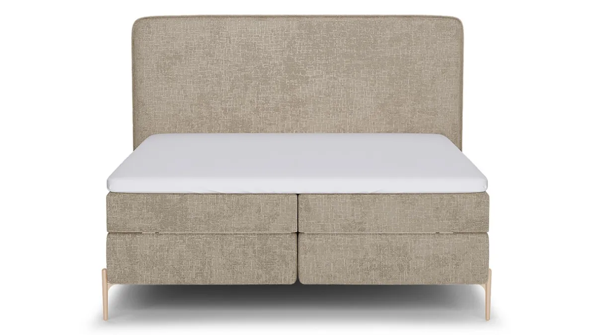 New B Bright Boxspring Quartz - Velvet motif beige