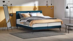 New B Bright Boxspring Viggo met Silver Pocket Deluxe Foam matras oaklandblauw