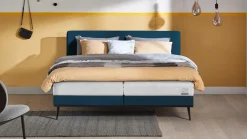 New B Bright Boxspring Viggo met Silver Pocket Deluxe Foam matras oaklandblauw