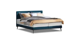 New B Bright Boxspring Viggo met Silver Pocket Deluxe Foam matras oaklandblauw