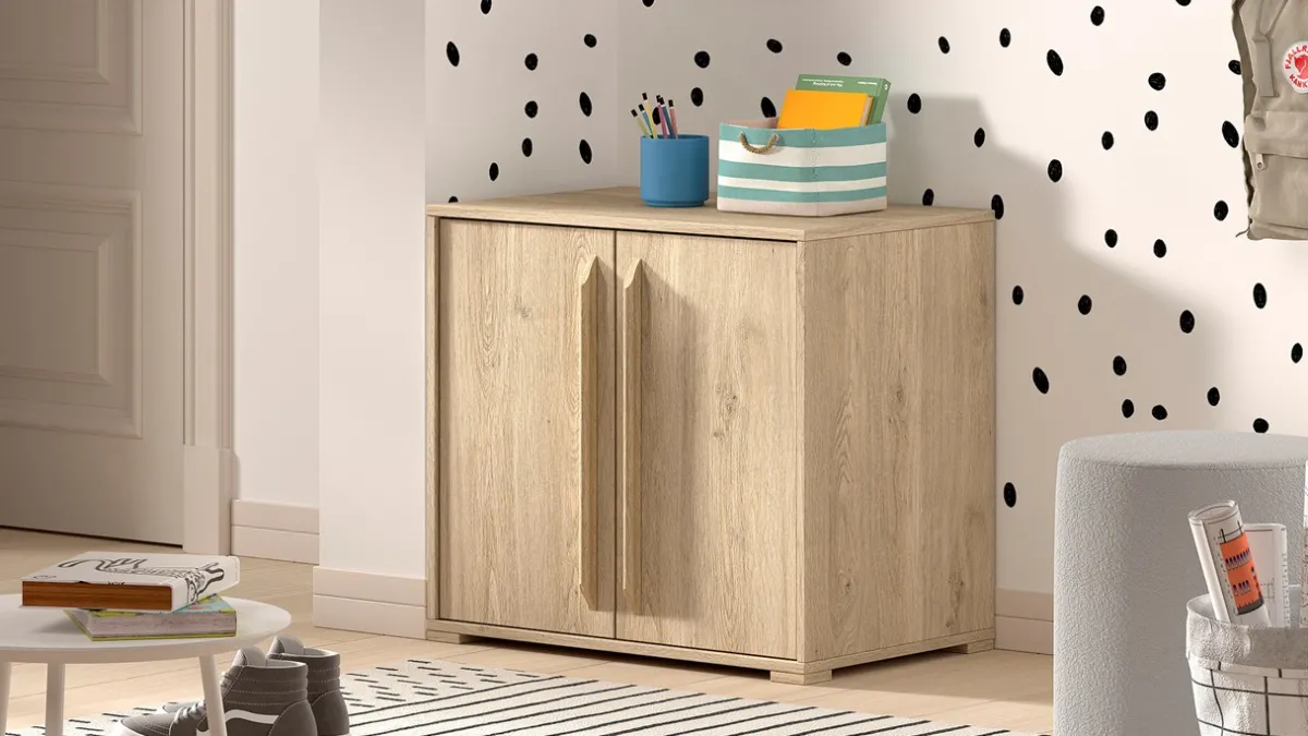 Discount Vipack Commode 2 deuren voor halfhoogslaper Sam eik