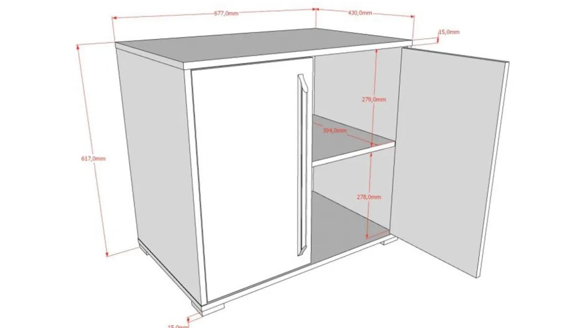 Discount Vipack Commode 2 deuren voor halfhoogslaper Sam eik