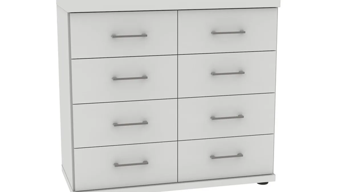 Outlet B Bright Commode Bienne met 8 laden alpine wit