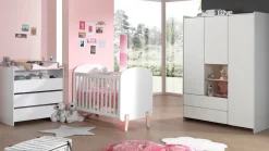 Hot Vipack Complete babykamer Kiddy met commode, opzet en kast 3-deurs wit